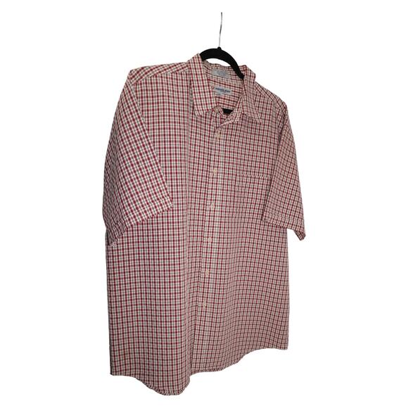 Vintage Anchor Blue XL Short Sleeve Button Up Shirt Red Gingham Check Plaid Y2K - Picture 2 of 7